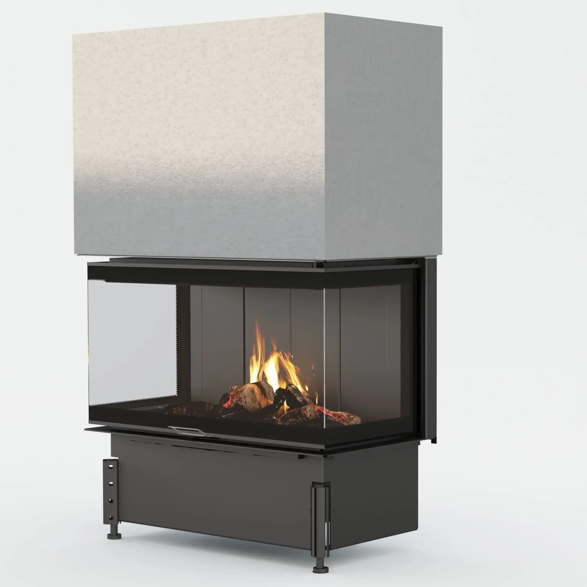Insert à bois acier 3 vitres CLOUD 90 R 3V 11,9 kW
